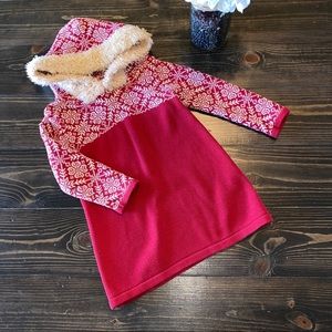 Winter Red Knit Dress